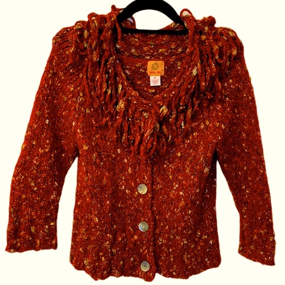 Ruby Rd Sweater Button Front Full Collar Sz Med - Picture 1 of 5
